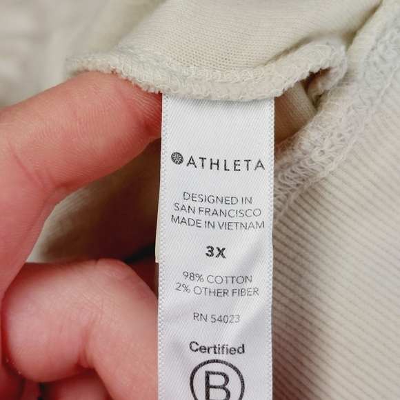 Athleta Sundown DIP Dye Sweatshirt Shadow Olive Top P4828 - Picture 7 of 8